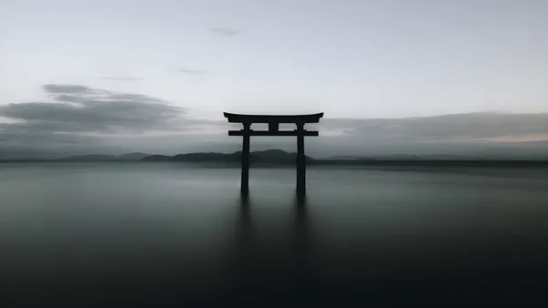 Torii Gate in the Sea at Dusk